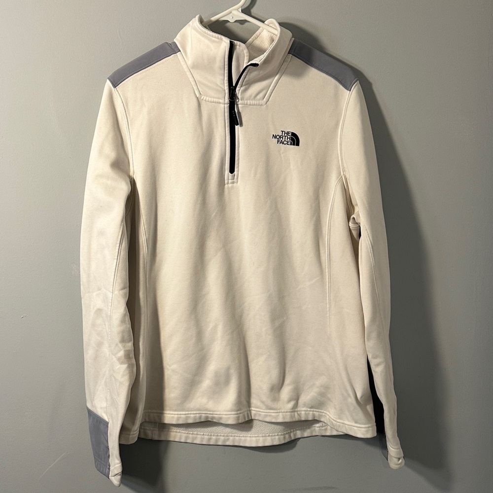 The North Face Women’s White and Gray Quarter-Zip Pullover